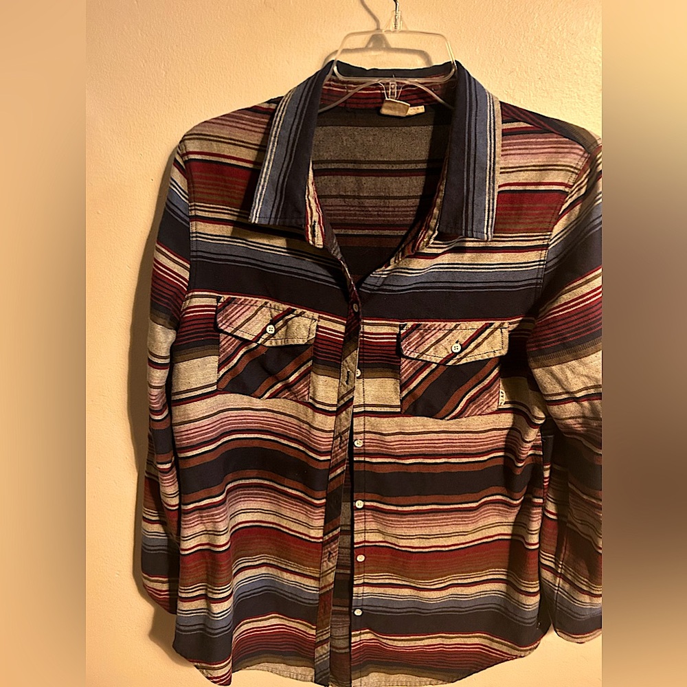 Roxy Flannel, soft. Colors: burgundy navy and cream